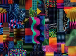 Poster - Vibrant multicolored pixel distortion backdrop, design