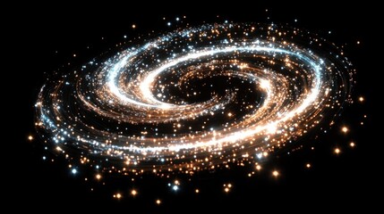 Poster - Sparkling Spiral Galaxy Abstract Light Design