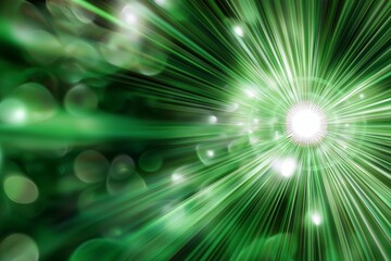 Poster - A black background isolates neon circle lines with empty copy space, captured in a long exposure rotation photo of colorful LED lights, evoking an eco-friendly shiny glow reminiscent of a cosmic
