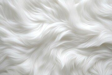 Poster - white faux fur from top view background