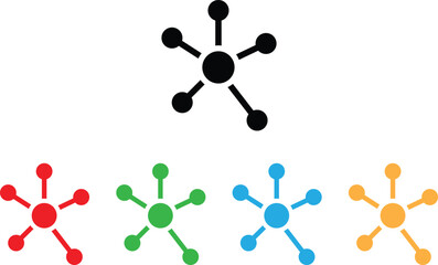 Poster - Colorful business network icon set in different colors . Vector illustration