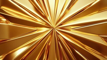 Poster - Abstract Gold Radiating Geometric Pattern Design
