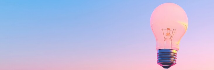 Poster - A resplendent glowing concept bulb lamp banner, illustrating the process of brainstorming, creative thought, and bright ideas, incorporating a copy space, all generated by the power of ai