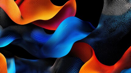 Poster - The background features a black and white Abstract Trapcode Form digital particle wave and lights, along with an animation of a cyber or technology theme, and an abstract technology wave