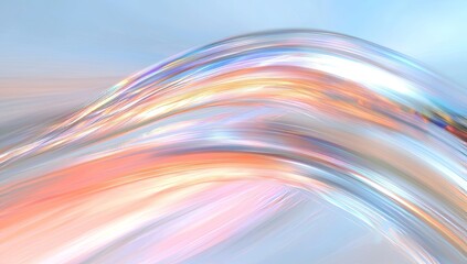 Poster - a modern pearlescent blurry abstract swirl illustration is set against a soft holographic pastel uni