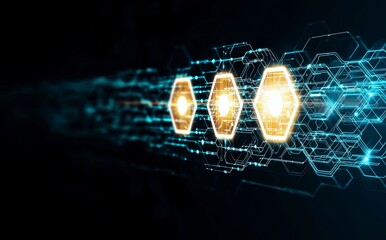 Poster - This abstract background is a modern design that incorporates tech and sci-fi innovation patterns