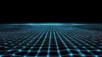 Poster - Holographic circuits emitting a blue grid, a high-tech symbol of innovation and connectivity