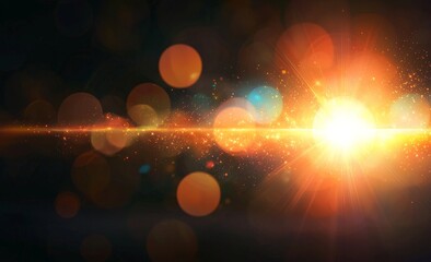 Poster - A dark background is lit up by a bright orange light