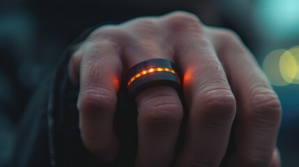 Poster - A hand is seen wearing a glowing ring that symbolizes digital therapy, capturing the essence of mindfulness in mental health as technology integrates with telemedicine practices.