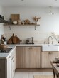 © Maryogi - Kitchen shows a minimalist interior with light wood fixtures