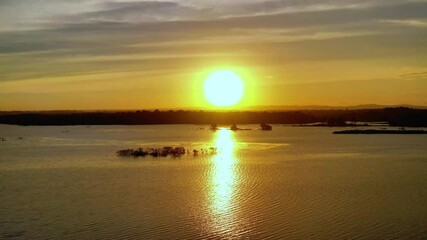 Wall Mural - sunset over the lake