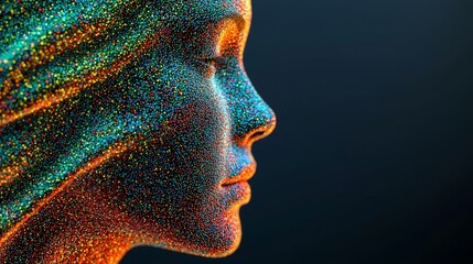Poster - Modern technology and stock brain background