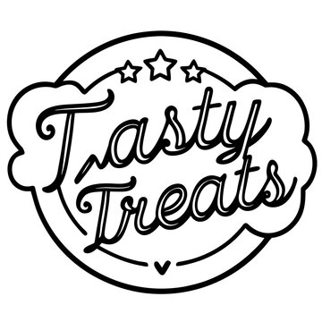 Tasty Treats Line Art Typography Design