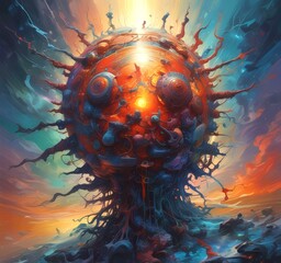 Poster - Illustration of abstract world.