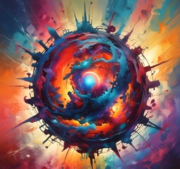 Poster - Illustration of abstract world.