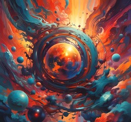 Poster - Illustration of abstract world.