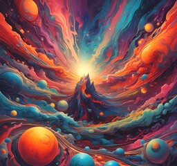 Poster - Illustration of abstract world.