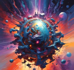 Poster - Illustration of abstract world.