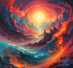 Poster - Illustration of abstract world.
