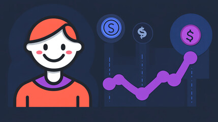 Poster - Financial growth analysis business sector infographic digital environment eye-level view economic concept