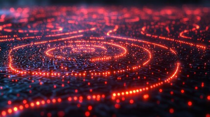Poster - Abstract fingerprints and iris scans in biometric technology patterns produce a cutting-edge security feel