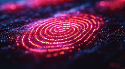 Poster - Biometric technology patterns incorporating abstract fingerprints and iris scans, offering a high-tech security appearance