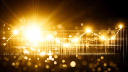 Poster - Dynamic golden light trends in business analytics digital environment graphic design abstract viewpoint