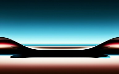 Poster - An abstract background featuring horizontal lines of teal, orange, and gold, blurred to evoke a feeling of speed and motion