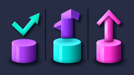 Poster - Dynamic growth indicators digital space graphic visualization modern environment aesthetic perspective business insights