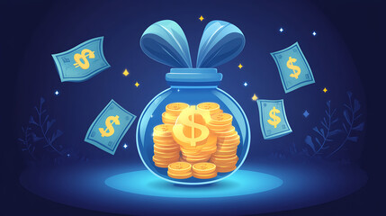 Poster - Investment strategy in finance illustrative graphic of wealth growth digital environment conceptual viewpoint