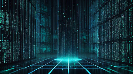 cloud technology with binary code background