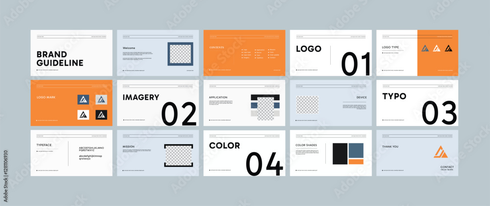Brand identity design template. Brand guidelines templates. Logo and ...