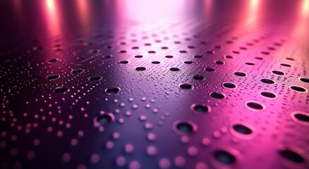 Poster - A purple metallic abstract background highlights a futuristic surface embellished with high-tech materials, creating an eye-catching and enchanting portrayal of advanced technology