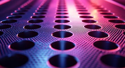 Poster - A purple metallic abstract background features a futuristic surface covered in high-tech materials, offering a captivating and intriguing visual of advanced technology