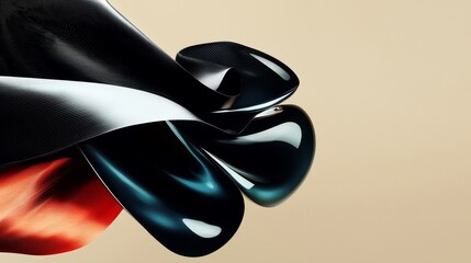 Poster - An abstract horizontal background featuring colorful waves, rendered in a trendy modern illustration with a retro 60s, 70s vibe. The colors are pastel