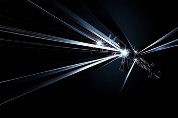 Poster - A pack of blue horizontal lens flares. Featuring laser beams and horizontal light rays. Stunning light flares. Glowing streaks against a dark background. Collection of light blue line pngs