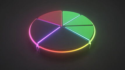 Poster - Dynamic colorful pie chart visualization digital space graphic design abstract environment aesthetic viewpoint