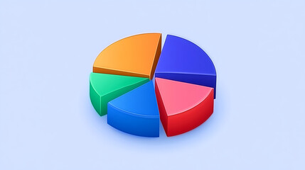 Poster - Analyzing data trends color-coded pie chart visualization digital presentation business environment top-down view