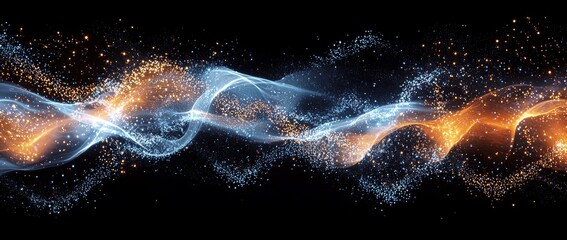 Poster - Vivid streaks of light, caused by chromatic lens flare, stand out against a dark background