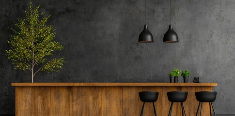 Poster - A kitchen room interior designed in the brown mocha mousse 2025 color palette, featuring modern decor - 3D rendering