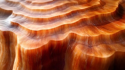 Poster - Close-up view of a richly textured wood surface, exhibiting a captivating interplay of light and shadow. Abstract Wood Texture: A Symphony of Warm Hues and Organic Curves