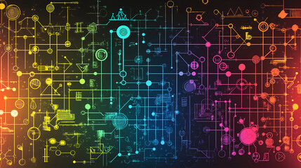 Poster - Innovative data visualization techniques modern workspace infographic design digital environment aesthetic viewpoint