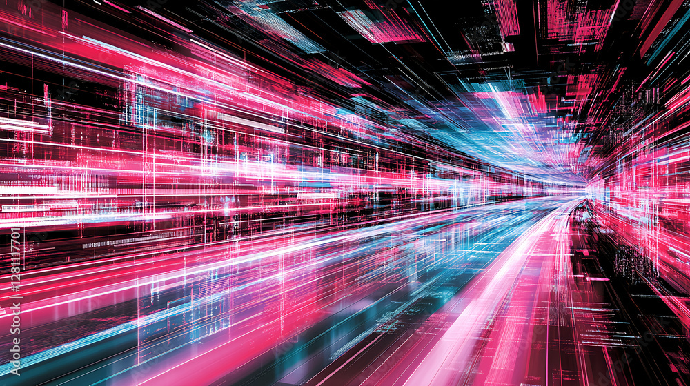 Dynamic motion blurs of abstract light patterns digital realm graphic ...
