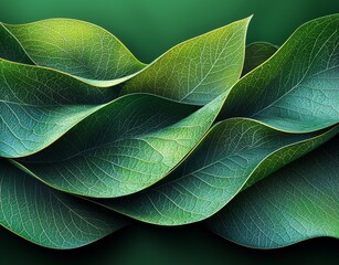 Poster - A sleek abstract design with a green geometric line curved horizontally, embodying modern and trendy minimalism