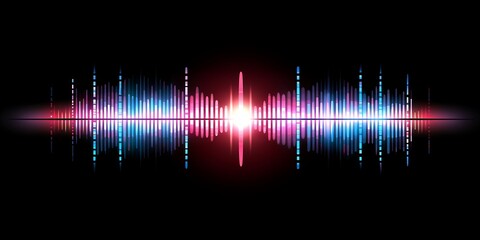 Poster - Abstract Colorful Sound Waves Visualizer Digital Audio Spectrum Music Technology Background
