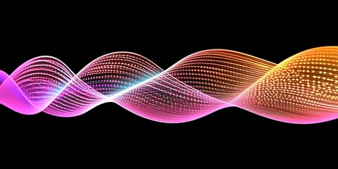 Poster - Abstract Colorful Flowing Waves Digital Art Background Design