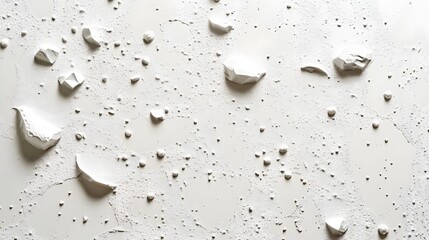 Poster - Close-up view of an abstract white textured surface. The image showcases varying shapes and shadows. Abstract White Texture: A Study in Light and Shadow