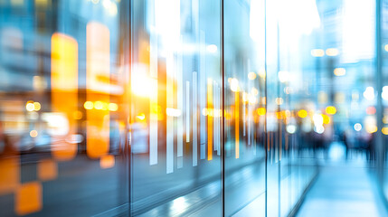 Aufkleber - Urban reflection abstract glass artistry city streets photography evening glow close-up perspective