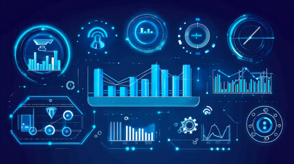 Poster - Data visualization analysis digital space infographic representation technological environment analytical viewpoint