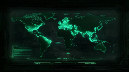 Poster - Global digital map visualization technology hub digital artwork futuristic environment aerial view mapping concepts
